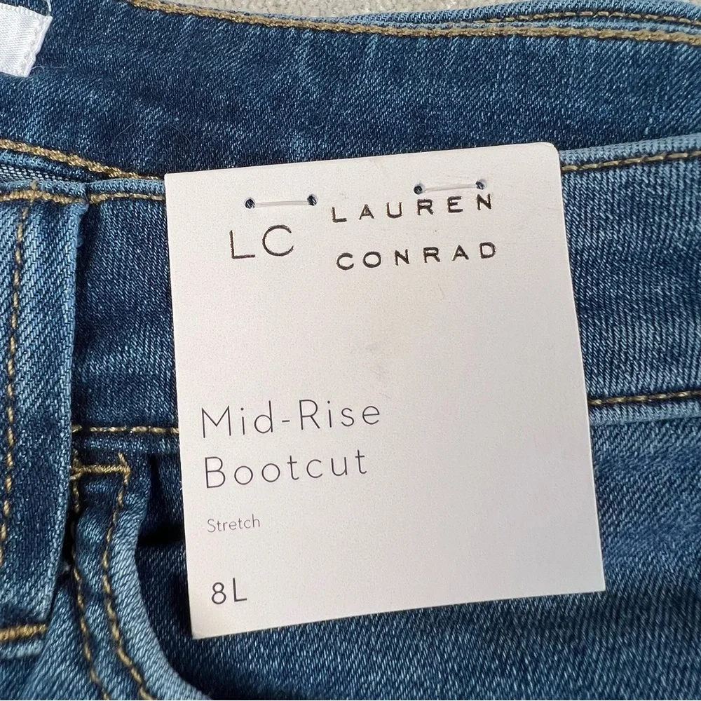 Mid Rise Boot Cut Long Length Denim Blue Jeans LC Lauren Conrad Women's 8 Long